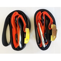 TIE DOWN 38mm CAM BUCKLE SOFT HOOK WITH CARIBINER & S HOOK  BLK/ORANGE