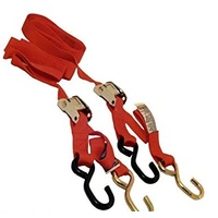 TIE DOWNS 25mm X 2mtr CAM BUCKLE S HOOKS RED