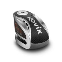 KOVIX ALARM DISC LOCK KNX10 BRUSHED METAL WITH REMINDER CABLE & MOUNT