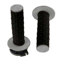 DEFY MX ENDURO LOCK ON GRIPS BK/GY DUAL COMPOUND WITH THROTTLE CAMS