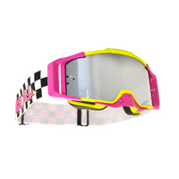 SIGNATURE GOGGLE YELLOW/PINK FRAME CHECKERED STRAP WITH 50mm ROLL OFFS